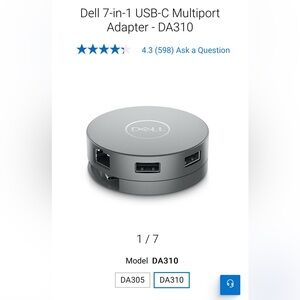 Dell 7 in One USBC Multiport Adapter. New. Never Used.